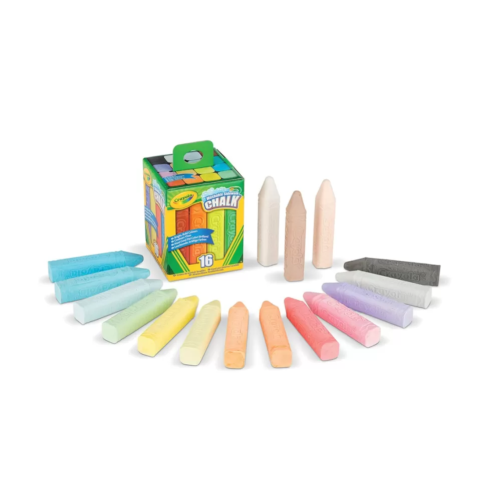 Crayola Juegos Educativos*16 Maxi Tizas De Suelo Lavables