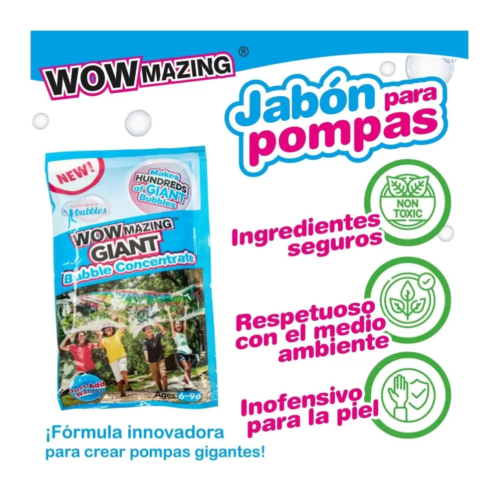 WOWMAZING Juguetes Al Aire Libre*3 Sobres Pompas Gigantes