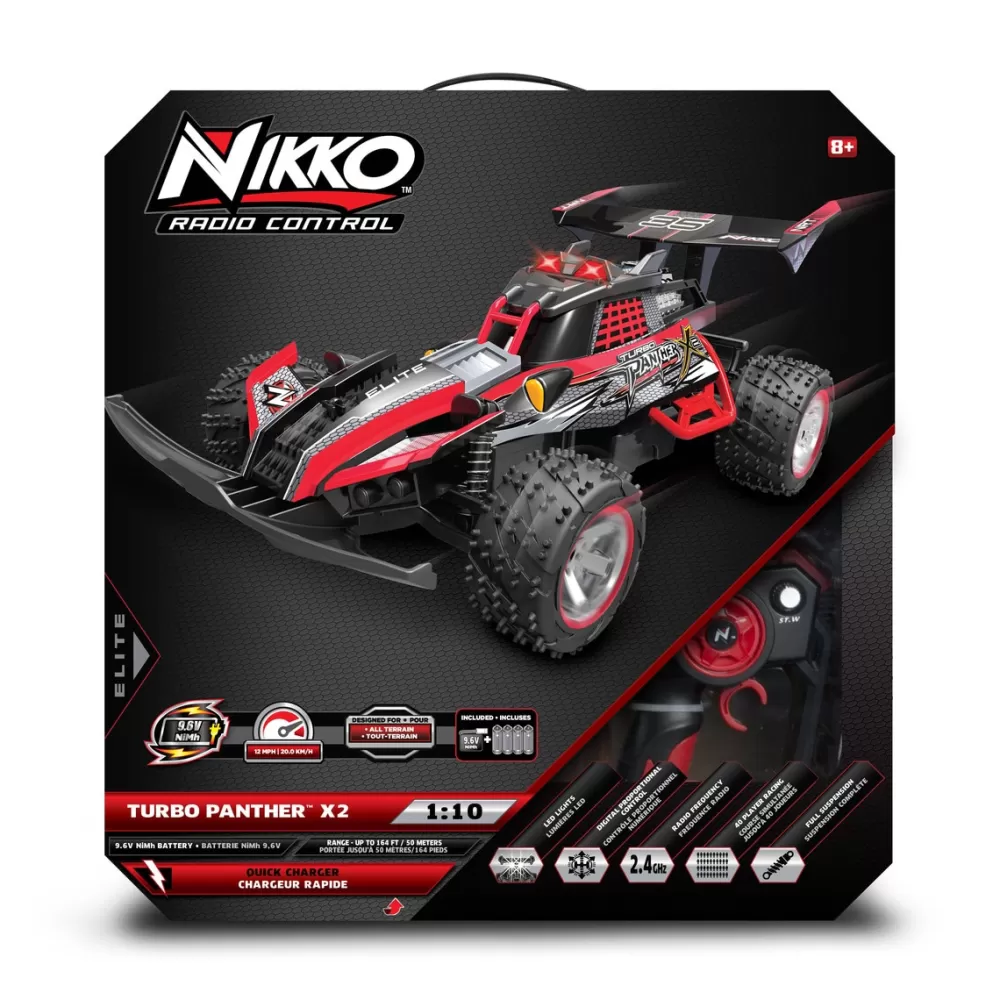 Nikko Coches, Circuitos Y Radiocontrol*Coche Radiocontrol Turbo Panther X2 Rojo Escala 1/10