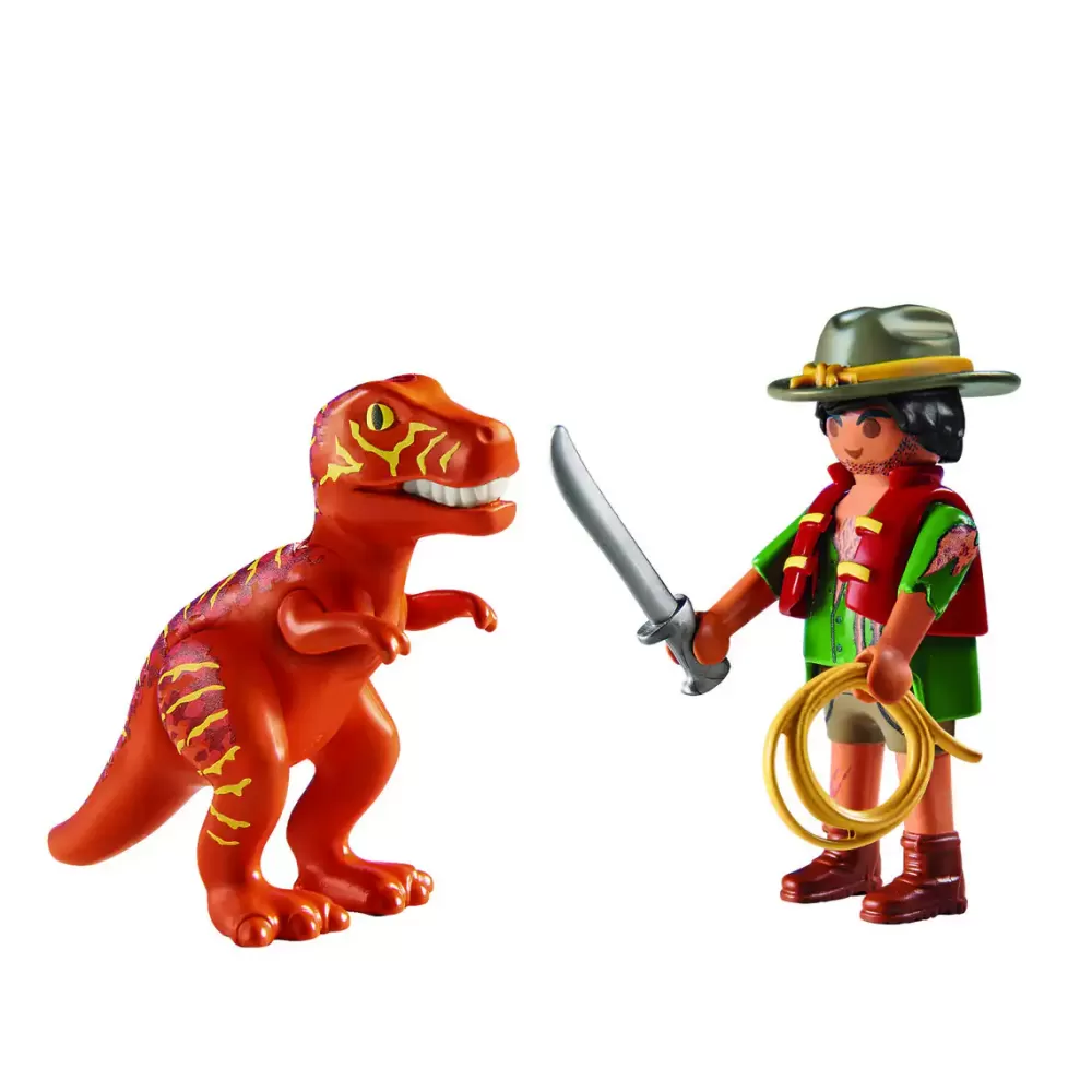 Playmobil Duo Pack Figura Aventurero Con Dinosaurio T-Rex Shop