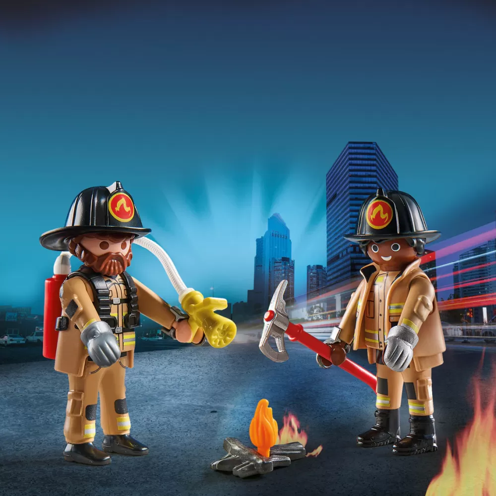 Playmobil Duo Pack Figuras De Bomberos Shop