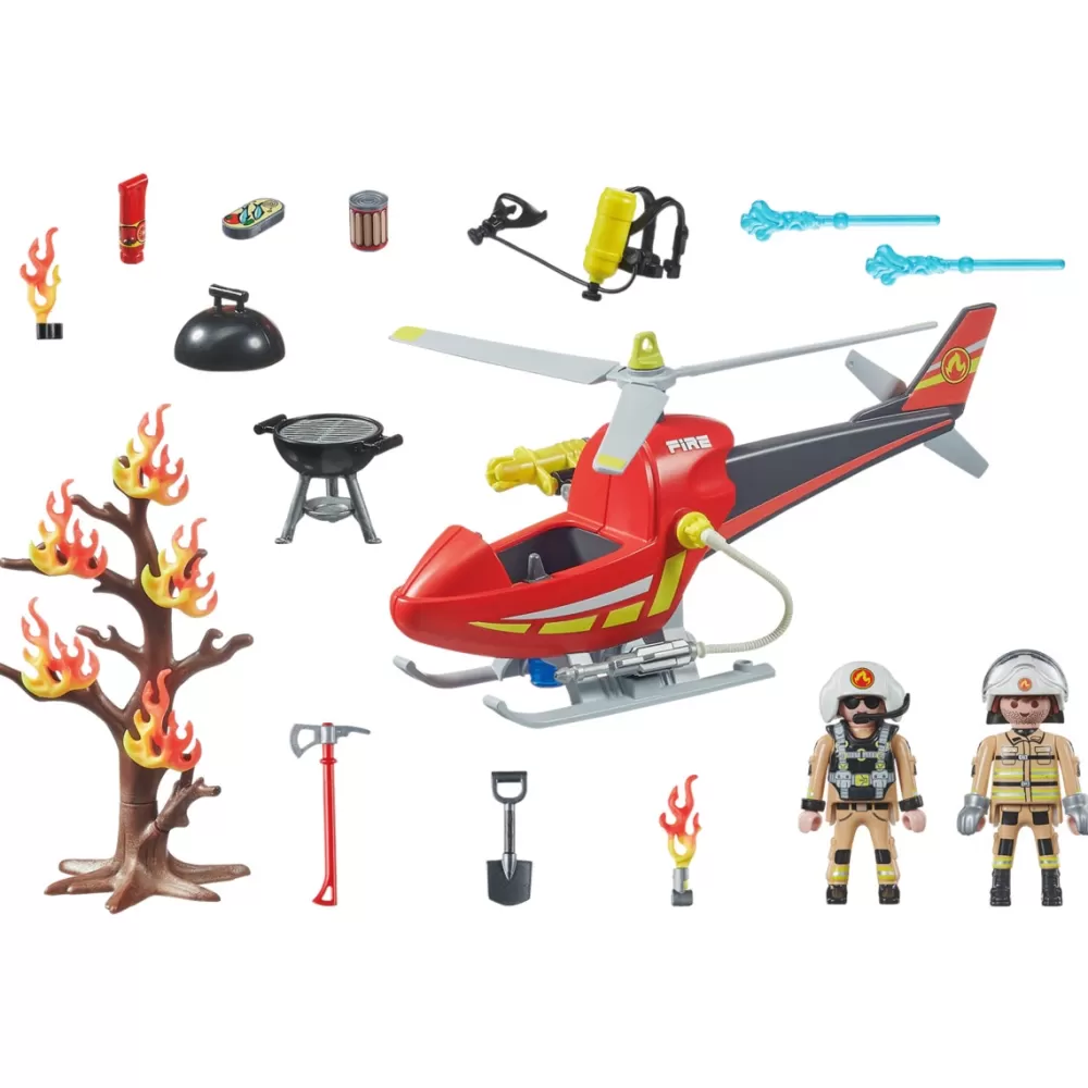 Playmobil Muñecos Articulados*Helicoptero De Bomberos City Action