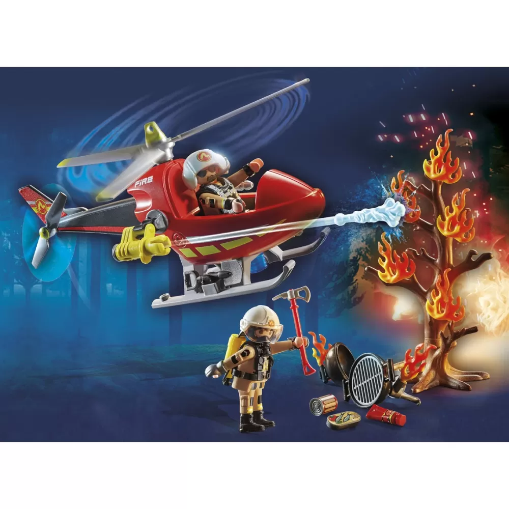 Playmobil Muñecos Articulados*Helicoptero De Bomberos City Action