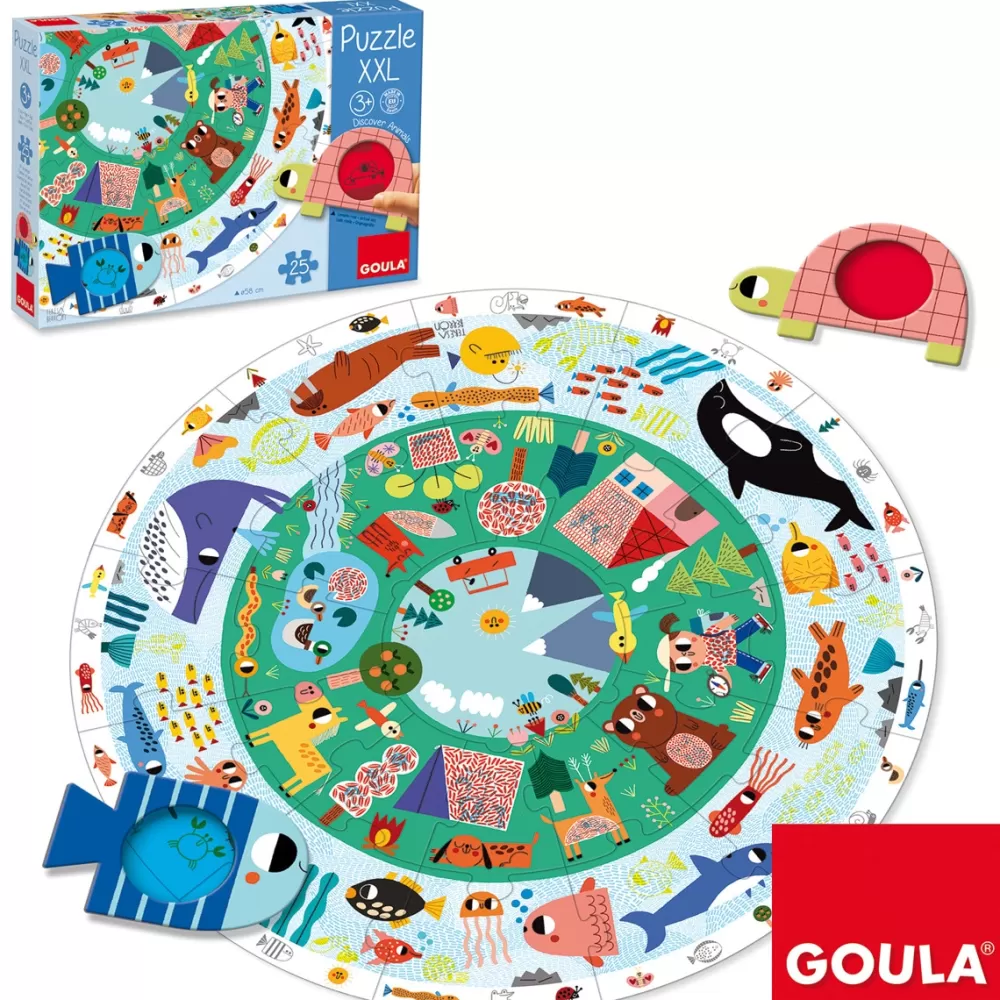 Goula Preescolar*Juguete De Madera Puzzle Xxl Descubre Animales