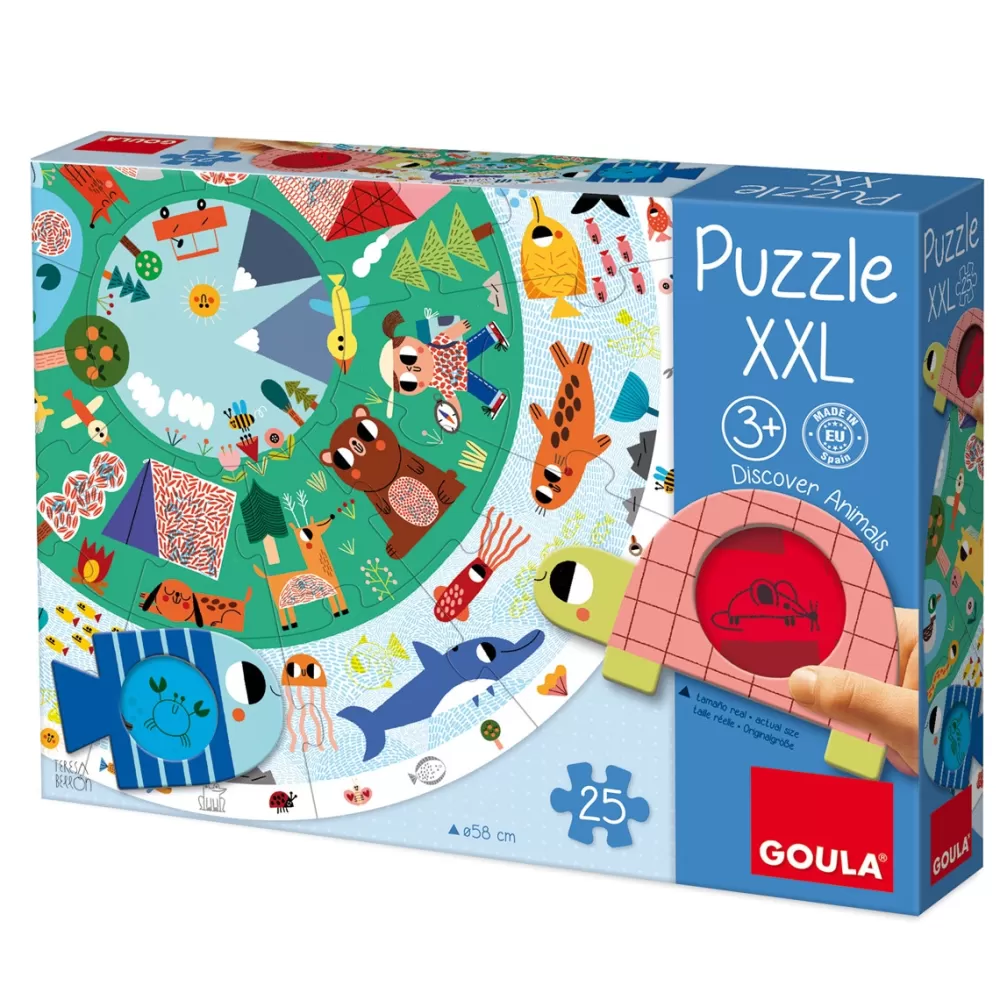 Goula Preescolar*Juguete De Madera Puzzle Xxl Descubre Animales