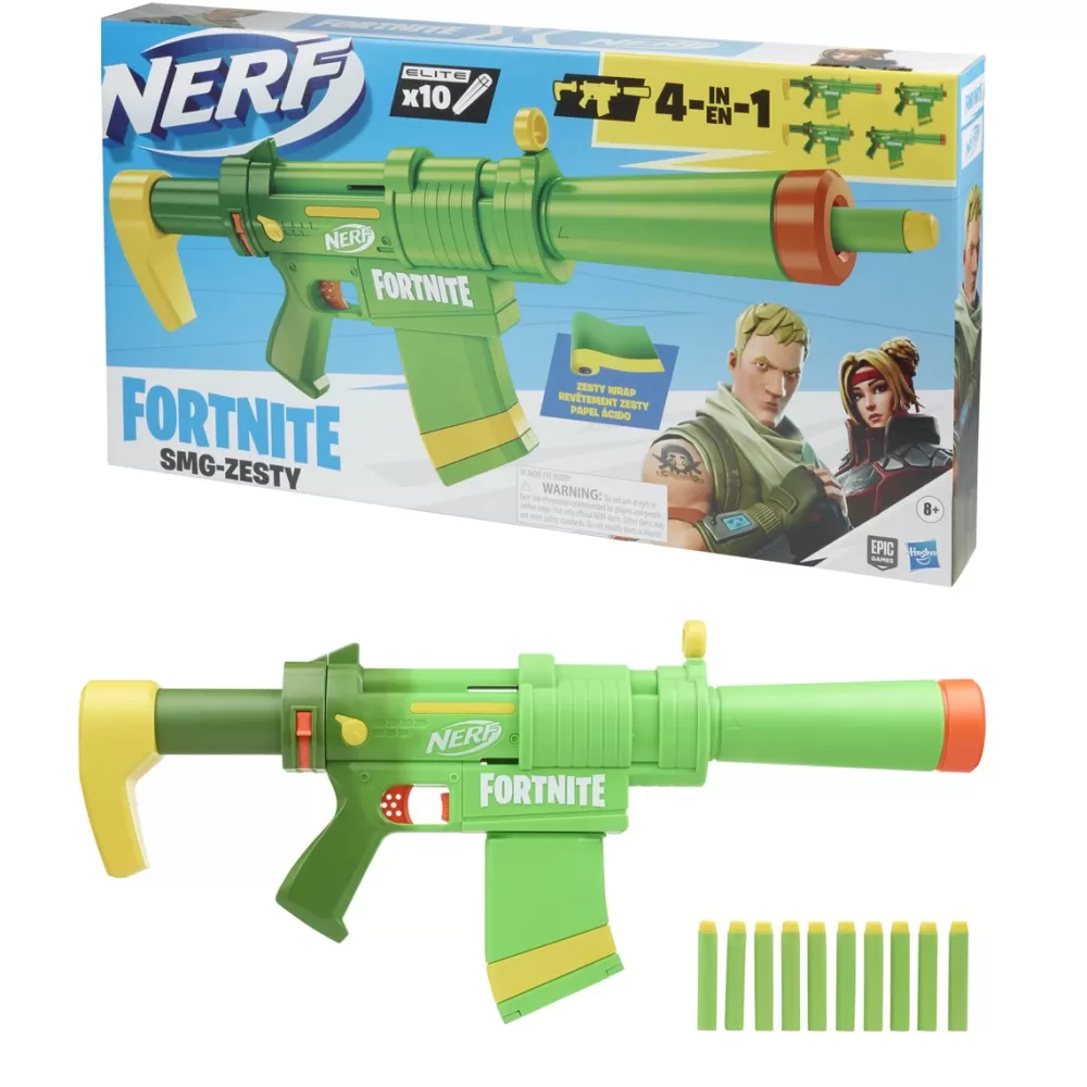 Nerf Juguetes Al Aire Libre*Lanzador Blaster Smg-Zesty De Fortnite