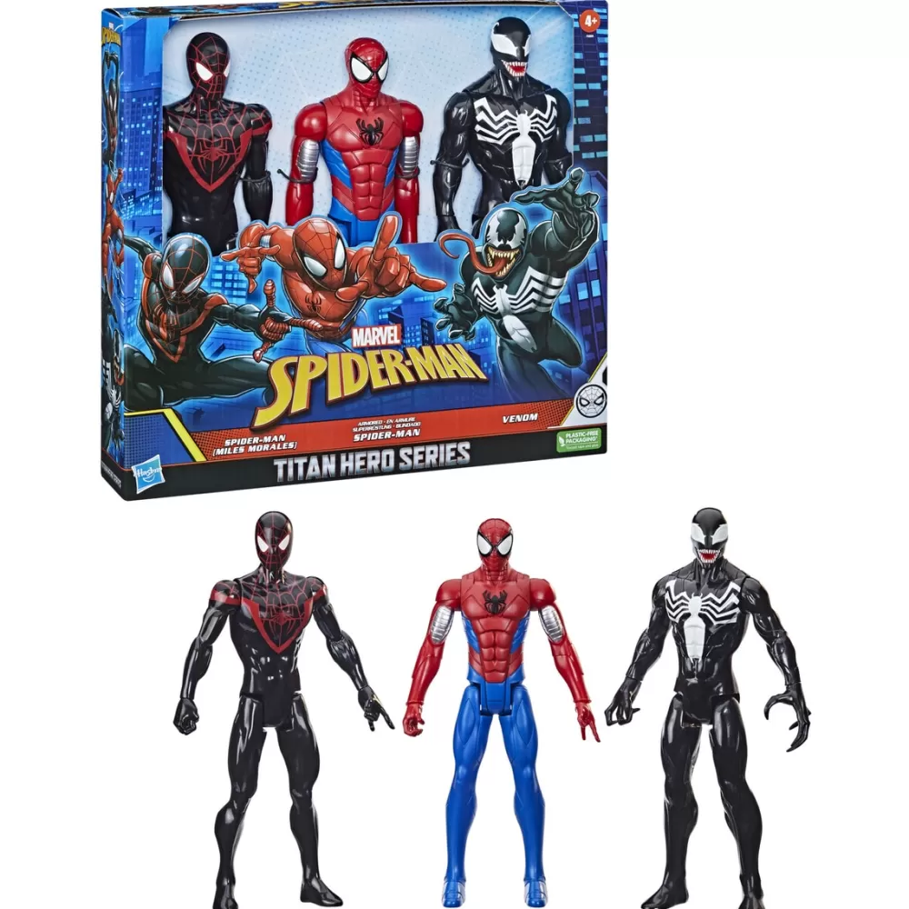 Hasbro Muñecos Articulados*Multipack 3 Figuras Collection Titan Spiderman Marvel