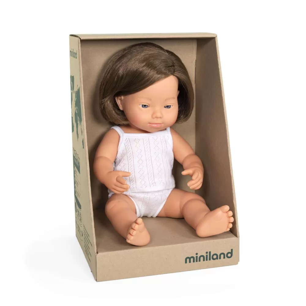 Miniland Munecas Y Peluches*Muneca Bebe Caucasico Nina Con Sindrome De Down