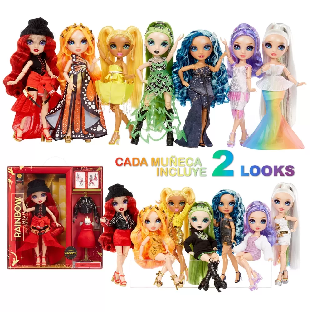 Rainbow High Munecas Y Peluches*Muneca Fantastic Fashion Doll Ruby