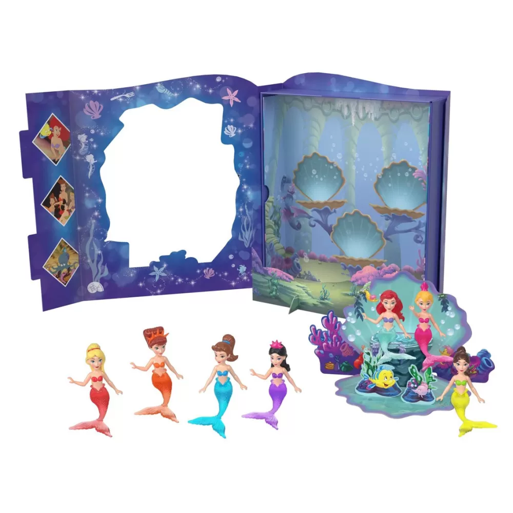 Mattel Pack 7 Munecas Sirenas Disney Princess Minis Shop