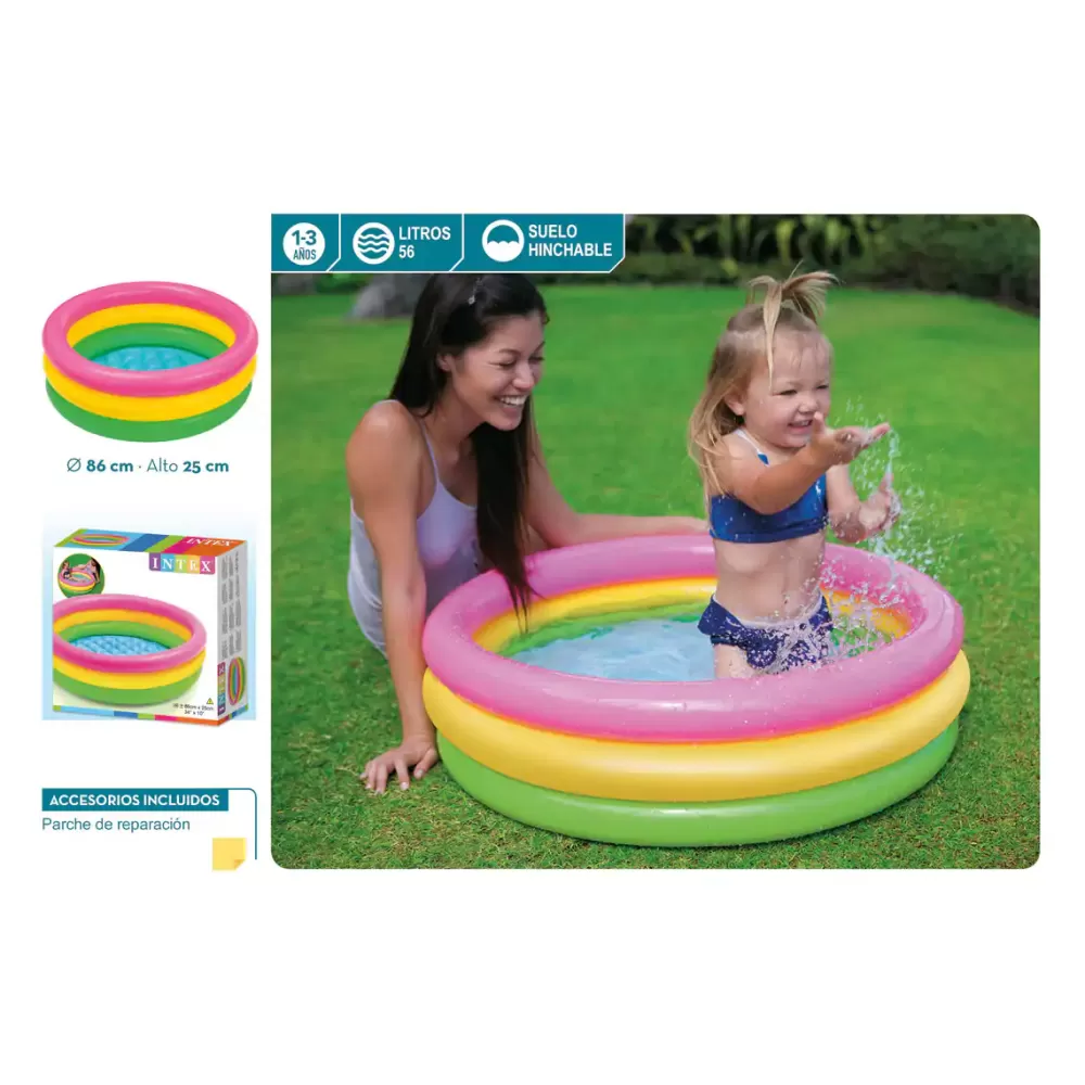 Intex Piscina 3 Aros Bebe Sunset Pequena Outlet