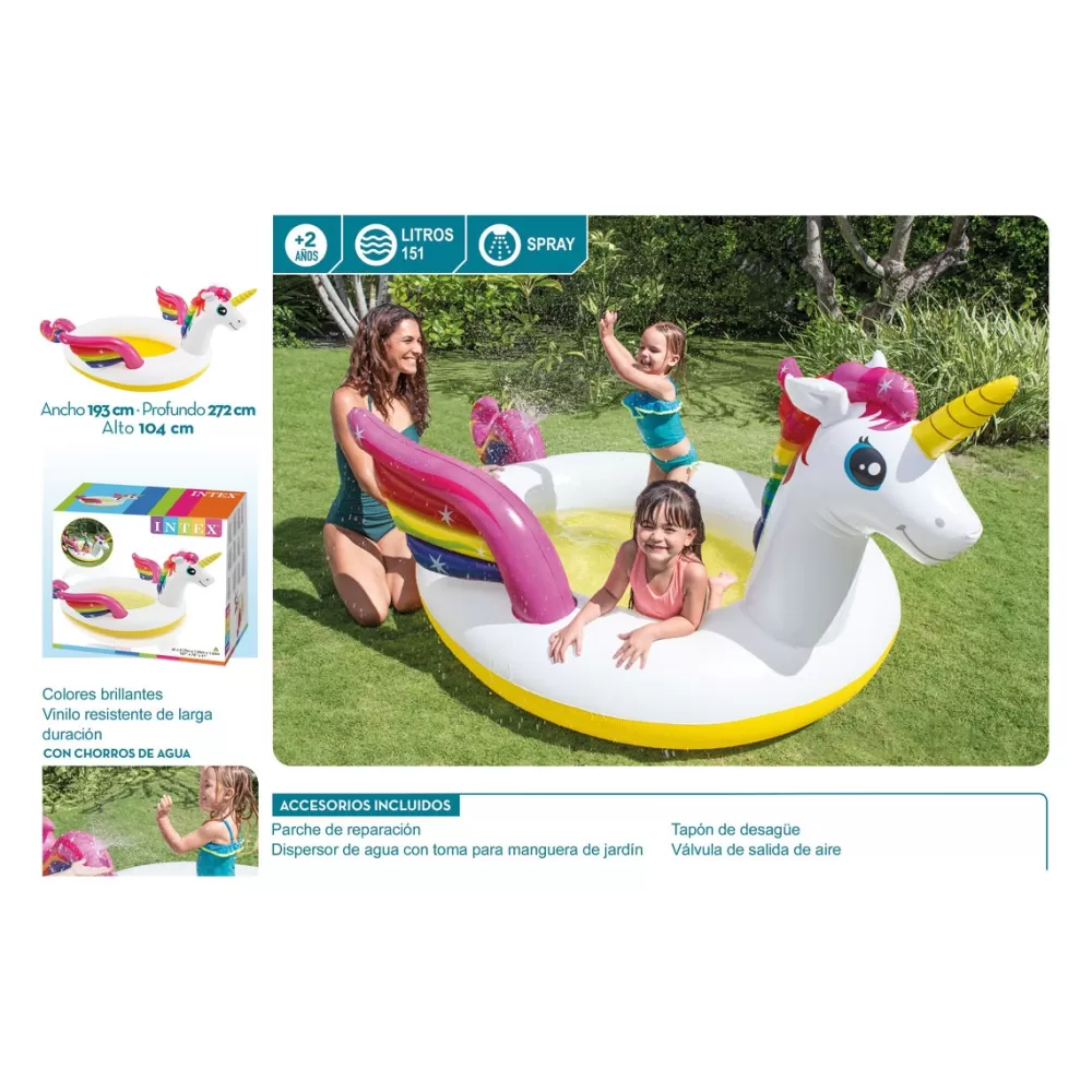 Intex Juguetes Al Aire Libre*Piscina Spray Unicornio