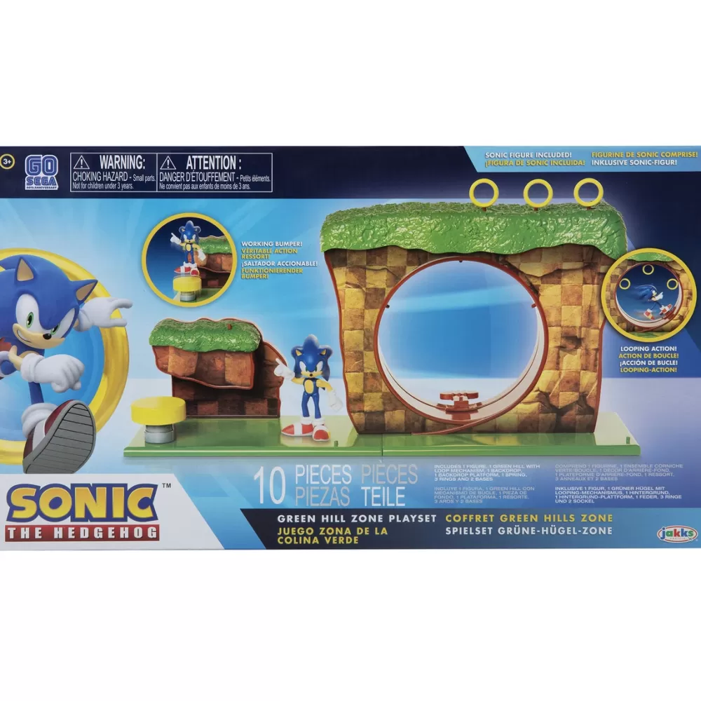 Sonic Muñecos Articulados*Playset Green Hill Zone Con Figura