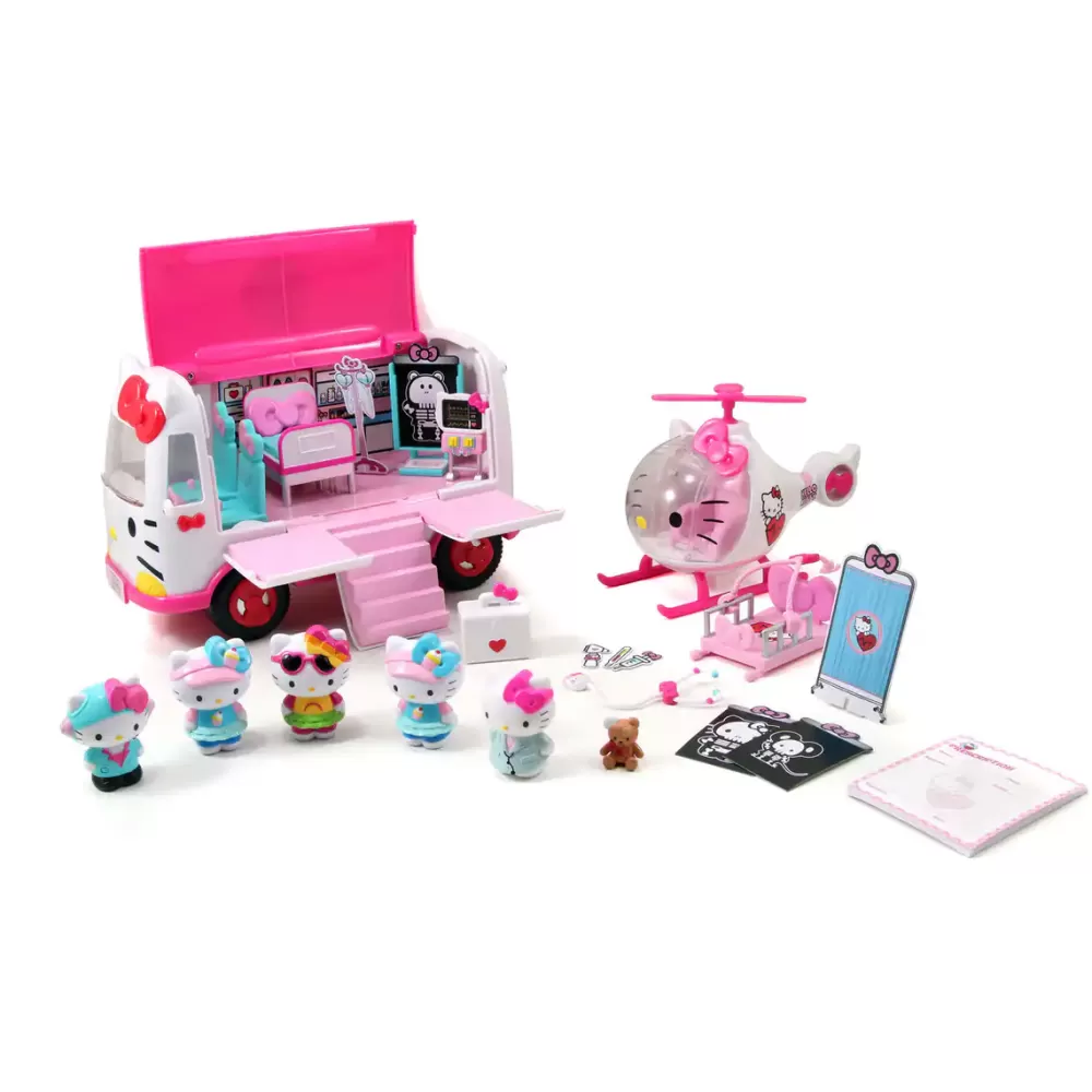 Simba Playset Helicoptero Con Ambulancia Y Figuras Hello Kitty Outlet