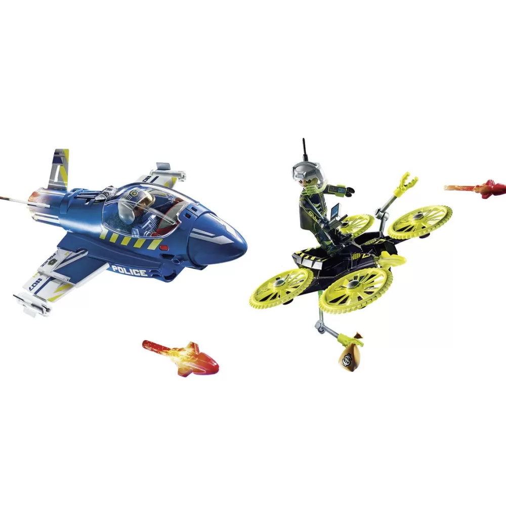 Playmobil Muñecos Articulados*Policia Avion: Persecucion Dron City Action