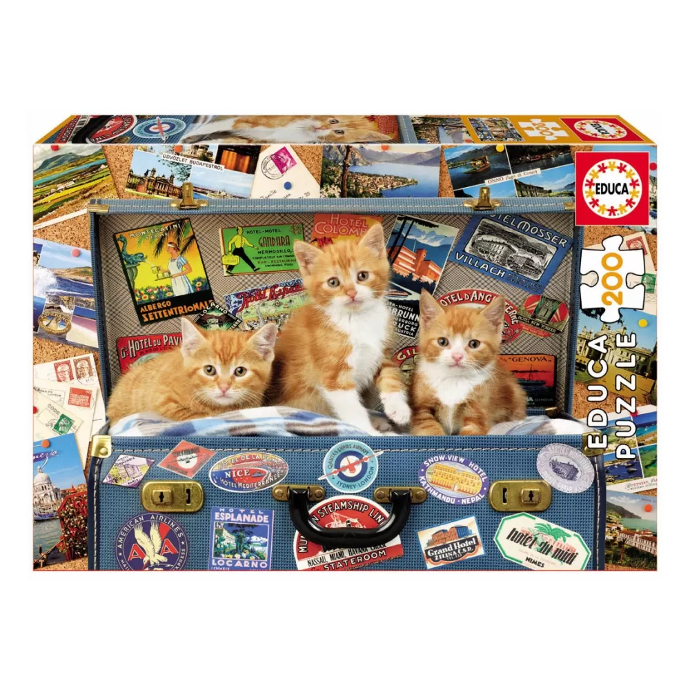 Educa Borrás Puzzles Y Construcciones*Puzzle 200 Piezas Gatitos Viajeros