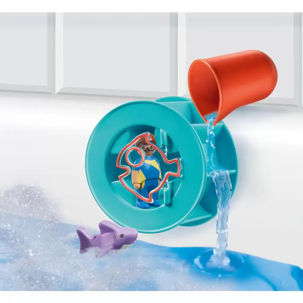 Playmobil Rueda De Agua Con Bebe Tiburon 1.2.3 Aqua Cheap