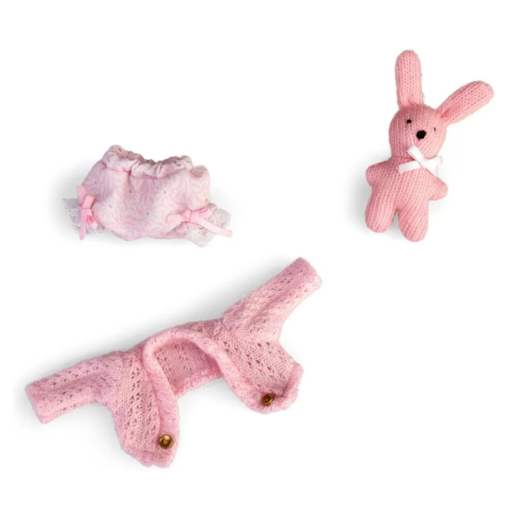 Barriguitas Munecas Y Peluches*Set De Bebe Con Ropita Rosa Famosa