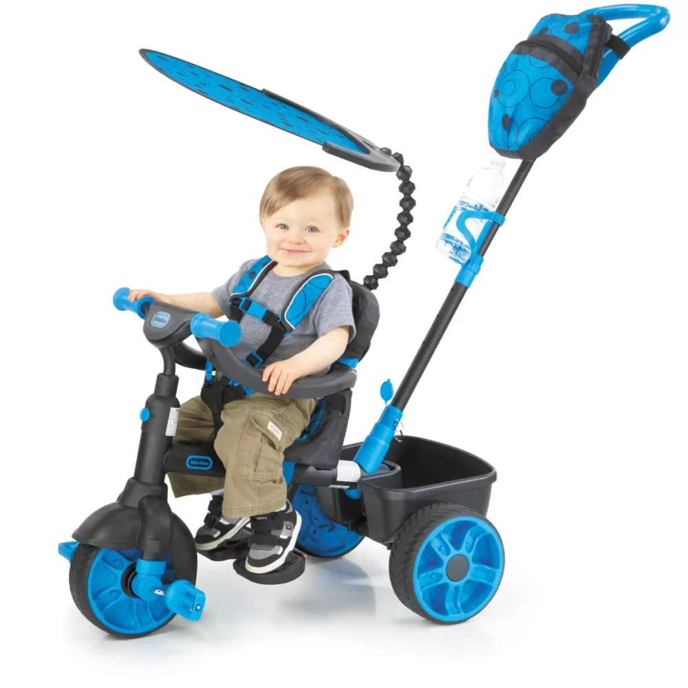 Little Tikes Bicicletas, Correpasillos, Triciclos*Triciclo Deluxe 4 En 1 Azul Neon