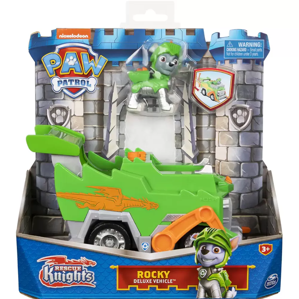 Spin Master Vehiculo + Figura Rocky Rescue Knights Patrulla Canina Fashion